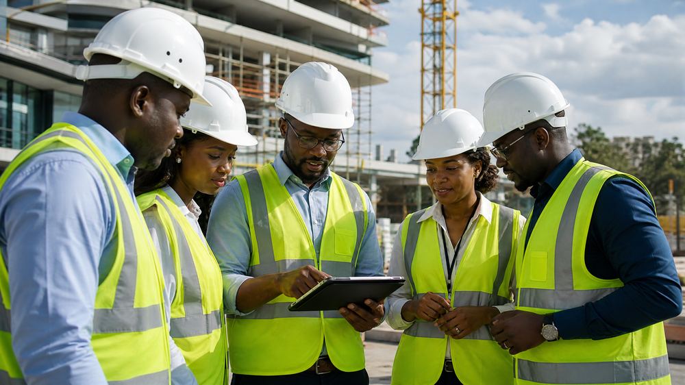 Équipe sur chantier de rénovation